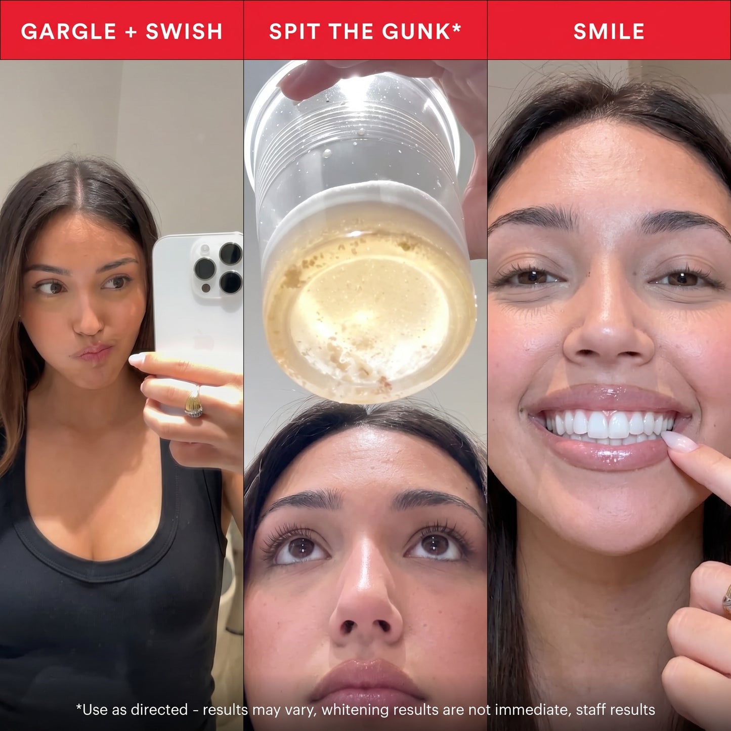 WHITENING MOUTHWASH. PEPPERMINT-POWERED. VENEER SAFE.