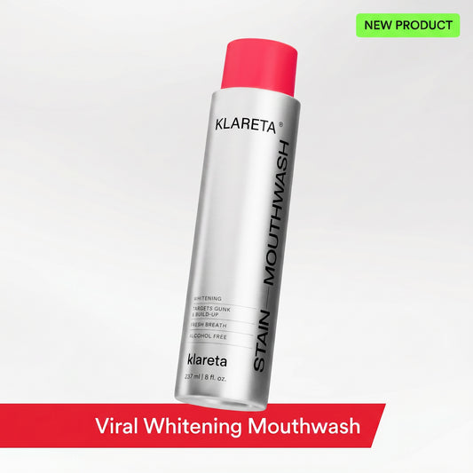 WHITENING MOUTHWASH. PEPPERMINT-POWERED. VENEER SAFE.